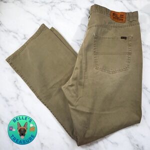 VTG Polo Ralph Lauren OD Green Chino Pants Relaxed Fit Casual Mens 36x33 Y2K 90s